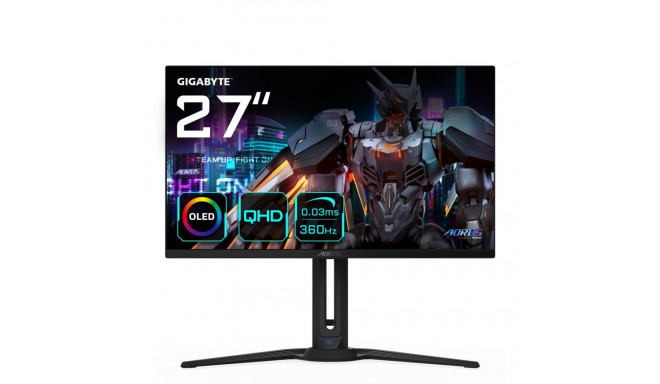 Gigabyte Aorus FO27Q3 27-tolline OLED mängumonitor - 2560 x 1440 (QHD), 360 Hz, 0,03 ms, KVM, 250 cd