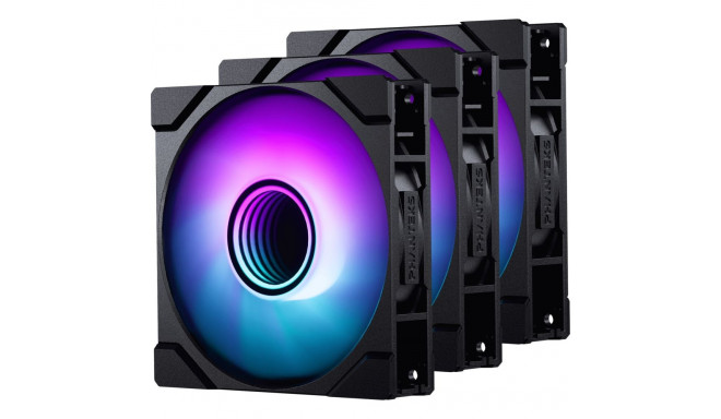 Phanteks M25 Gen2 120 mm PWM DRGB ventilaator, must, 3 tk