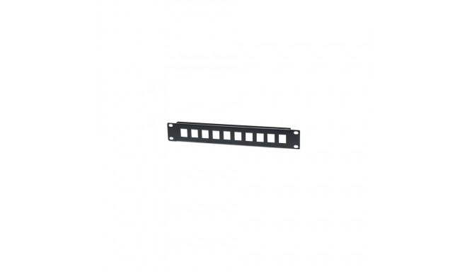 Intellinet Patch Panel, Blank, 10&quot;, 1U, 10-Port, Black