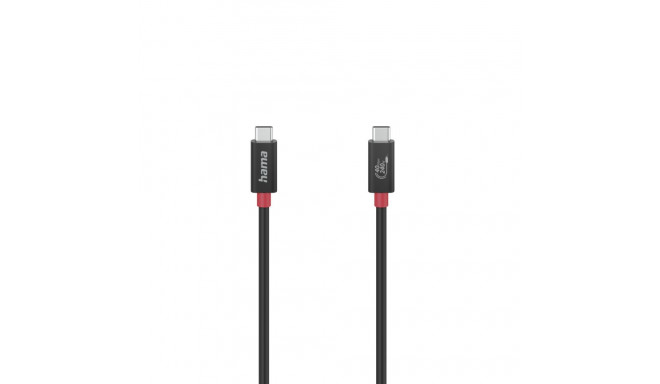 USB-kaabel Hama 1.0m must USB-C USB4 Gen3 Type-C pistik, max 40Gbit/s, video kuni 7680x4320 (8K), 5A