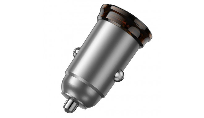 Car charger Hoco 2 x USB C QC PD 45W + cable USB C to Lightning NZ16B metal gray