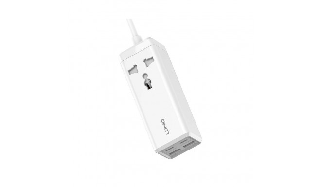 Power strip with 1 AC socket, 2x USB, 2x USB-C LDNIO SC1418, EU/US, 2500W (white)