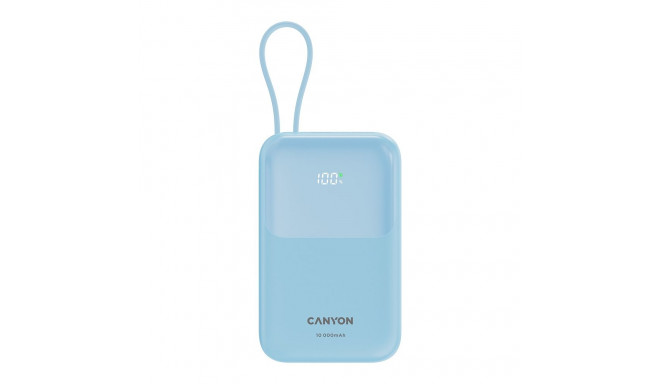 CANYON power bank OnPower 101 built-in cable 10000 mAh PD22.5W Blue