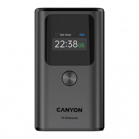 CANYON power bank OnPower 130 TFT 10000 mAh PD30W Dark Grey