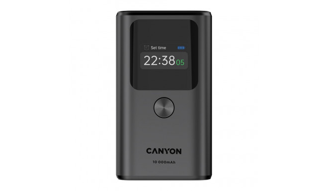 CANYON power bank OnPower 130 TFT 10000 mAh PD30W Dark Grey