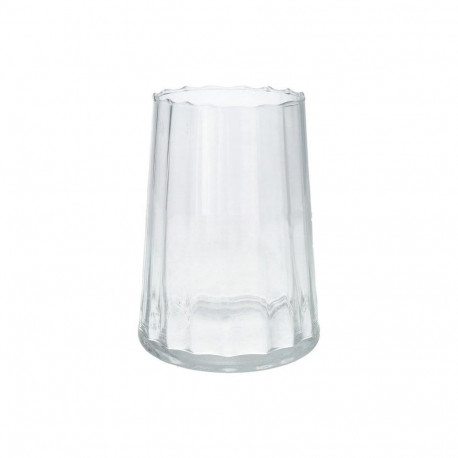 VASE LACY GLASS CLEAR D11.5CM H19.2CM