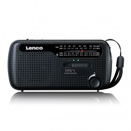 Lenco MCR-113 Emergency Radio Crank/Solar/Battery Black