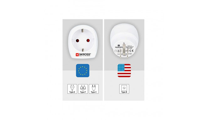 Adapteris JAV kištukas - Schuko lizdas 115V 15A SKROSS