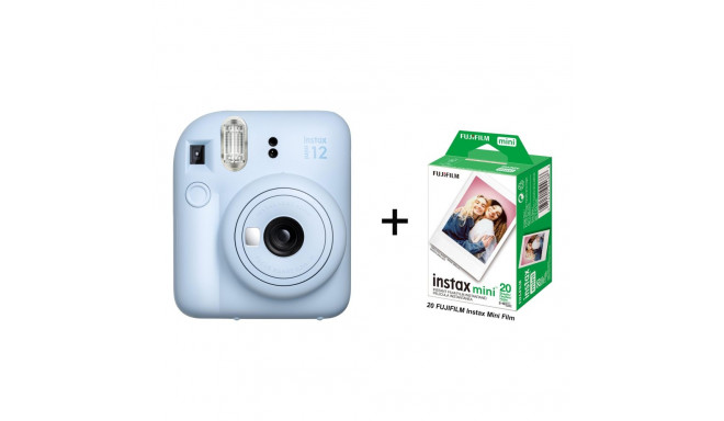 Instant Camera Fujifilm Instax Mini 12 (pastel blue) + 20 Fujifilm Instax Mini Movie (Glossy) (Color