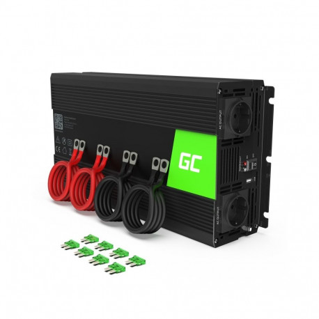 Power Adapter - Green Cell INV15 3000W DC-to-AC Black