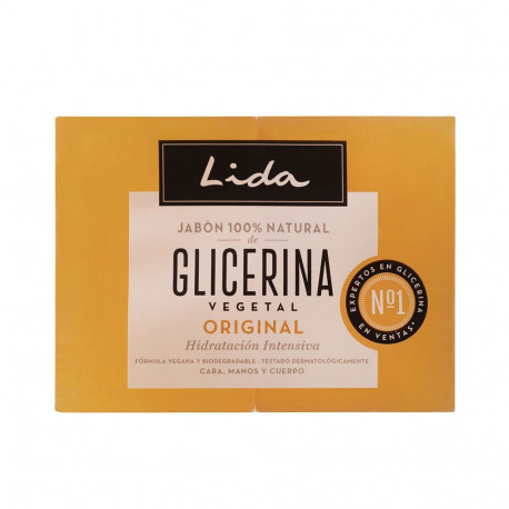LIDA JABON 100% NATURAL GLICERINA ORIGINAL LOTE 2 x 125 gr