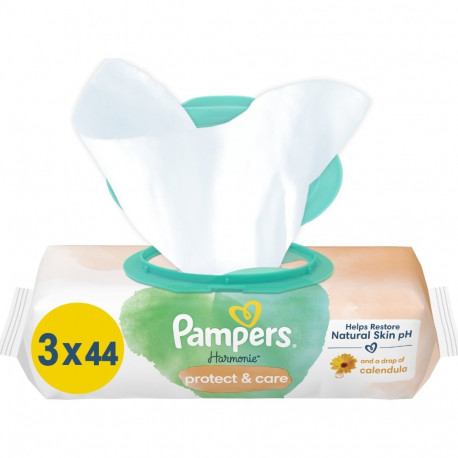 Pampers Harmonie Protect & Care Wet wipes 3x44 pcs.