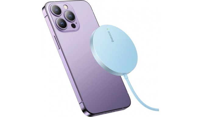 Baseus MagSafe juhtmevaba laadija Baseus Simple Mini3 Qi 15W sinine