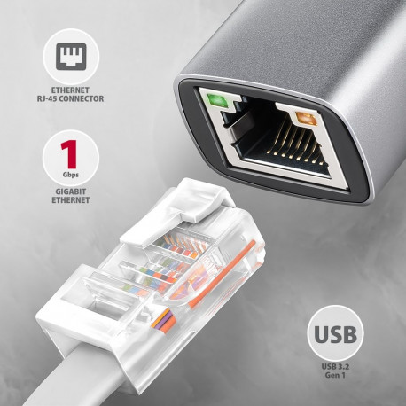 AXAGON | ADE-TXPD USB-C Gigabit Ethernet adapter PD 100W-ga