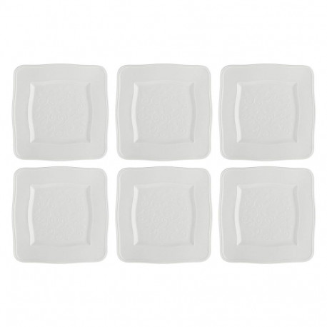 6-osaline Florentina kandiliste taldrikute komplekt, valge, 20 cm