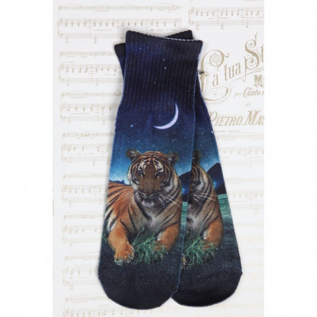 SOKISAHTEL WOOD tiiger öös prinditud pildiga sokid 444