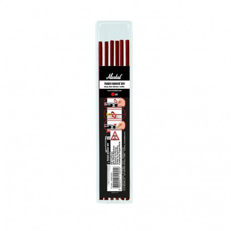 Markal Trades-Marker® dry marking pencil refill leads – 6 red leads, 2.8 mm diameter, wear-resistant