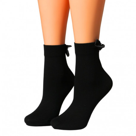 SOKISAHTEL ESTIN õhukesed musta vävi lipsukesega sokid 444