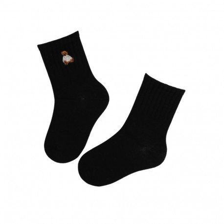 SOKISAHTEL NAIMA musta värvi puuvillased karuga sokid lastele 438, 439