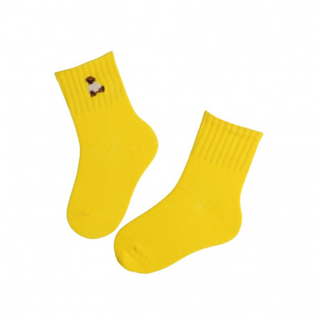 SOKISAHTEL NAIMA kollased puuvillased karuga sokid lastele 438, 439, 443