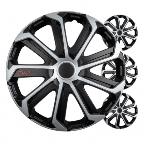 autokilbid 4tk komplekt evo must-hõbedased 15" color box
