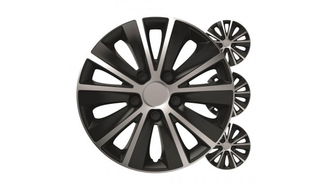 Kołpaki samochodowe 4szt. komplet rapide czarno srebrne 16" cali color box