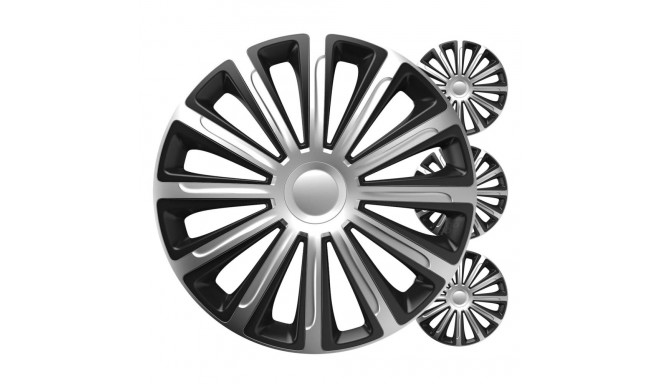 Kołpaki samochodowe 4szt. komplet trend czarno srebrne 13" cali color box