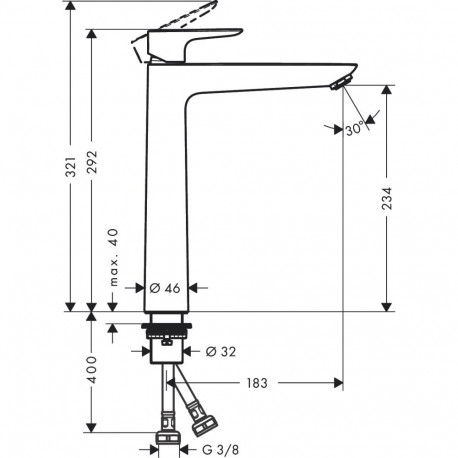 Basin mixer Hansgrohe Talis E 71717000