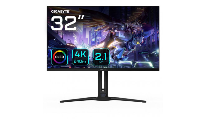 "81,3cm/32"" (3840x2160) Gigabyte AORUS FO32U2P 16:9 4K 0,03ms 240Hz 2xHDMI DP USB-C Speaker Black"