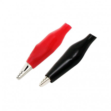 96-702# väike isoleeritud 35mm must krokodill-klemm (50 tk)