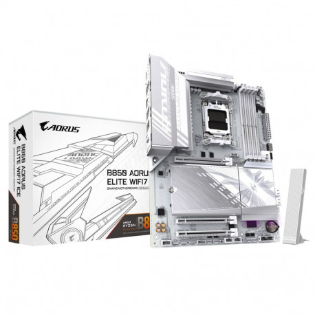 GIGABYTE B850 AORUS ELITE WIFI7 ICE Motherboard - AMD Ryzen 9000 Series CPUs, 12+2+1 Phases Digital 
