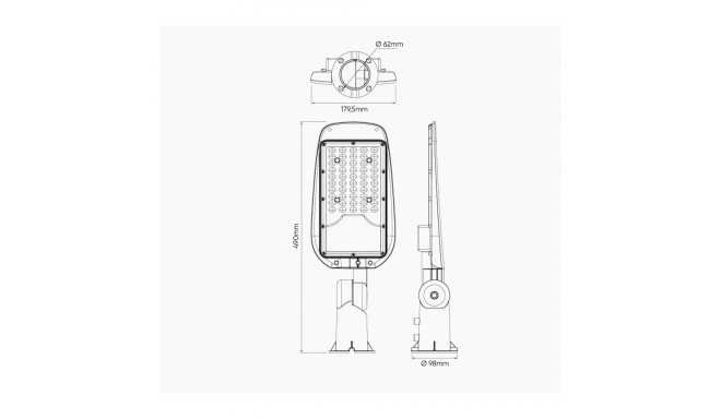 Gatvės šviestuvas LED 230V 50W 5 000lm, 130° x 75° 4000K neutraliai balta, STREETLITE, IP65, IK08