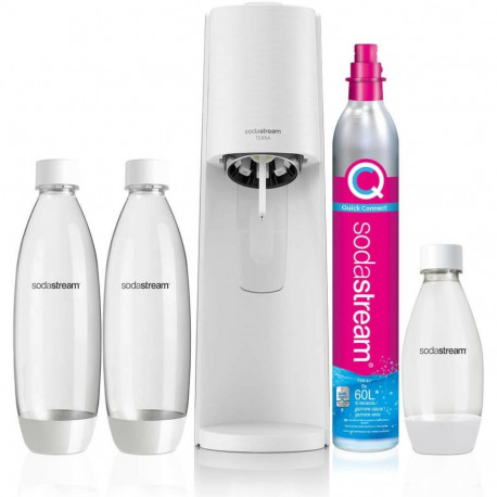 SodaStream Terra gaseerimisaparaat koos 3 pudeliga, valge