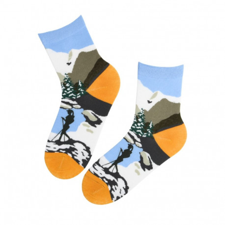 SOKISAHTEL REINO kirjud puuvillased matkajatega sokid 444