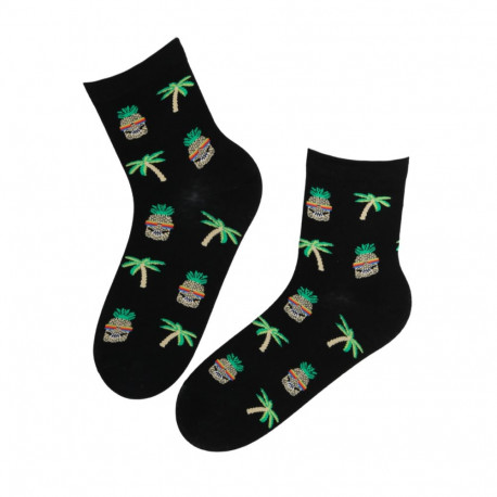 SOKISAHTEL MARLEY palmidega musta värvi puuvillased sokid 446