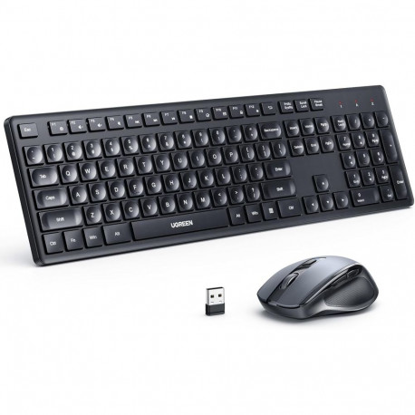 Wireless Membrane Keyboard & Ergonomic Mouse Combo 2.4GHz