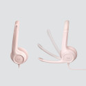 "Logitech H390 Headset on-ear wired USB-A rose"