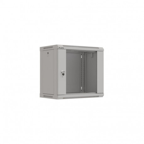 RACK CABINET 19" WALL-MOUNT 9U/540X350 (FLAT PACK) WITH GLASS DOOR GREY LANBERG