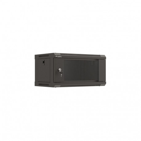 RACK CABINET 19" WALL-MOUNT 4U/540X350 (FLAT PACK) WITH GLASS DOOR BLACK LANBERG