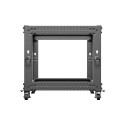 OPEN RACK 19" 9U 600X600-1100 ADJUSTABLE BLACK LANBERG