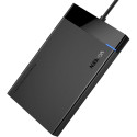 Hard Drive Enclosure 2.5" HDD, SSD SATA 3.0 5Gbps with USB-A Cable 0.5m, Black