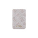 Guess Powerbank inductive 15W GUPB5FP4EMGP 5000mAh pink/pink 4G Leather Metal Logo MagSafe