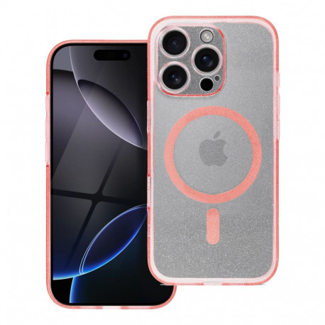 Case for Samsung S25 PLUS Clear Mag Cover - Glitter (STR) compatible with MagSafe pink glitter