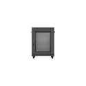 RACK CABINET 19" FREE-STANDING 15U/600X600 (FLAT PACK) WITH MESH DOOR BLACK LANBERG