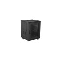 RACK CABINET 19" FREE-STANDING 15U/600X600 (FLAT PACK) WITH MESH DOOR BLACK LANBERG