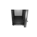 RACK CABINET 19" FREE-STANDING 37U/600X600 (FLAT PACK) WITH MESH DOOR LCD BLACK LANBERG