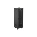 RACK CABINET 19" FREE-STANDING 37U/600X600 (FLAT PACK) WITH MESH DOOR LCD BLACK LANBERG