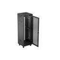 RACK CABINET 19" FREE-STANDING 37U/600X600 (FLAT PACK) WITH MESH DOOR LCD BLACK LANBERG