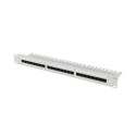 PATCH PANEL 24 PORT 1U 19" CAT.6 UTP WITH CABLE ORGANIZER GREY LANBERG