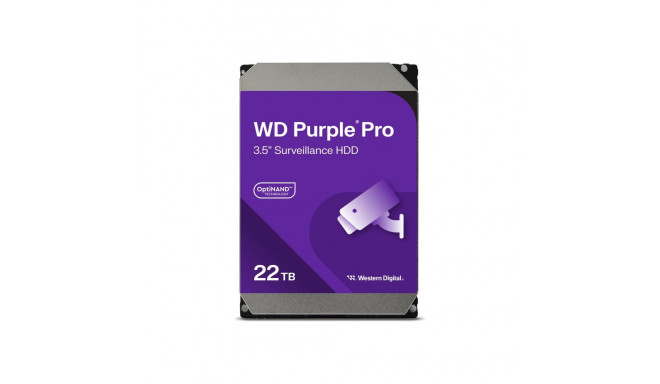 WD Purple Pro 22TB SATA 6Gb/s HDD 3.5-tolline sisemine 7200Rpm 512MB vahemälu 24x7 Bulk
